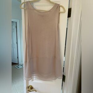 NIC + ZOE tan top with sheer material added to bottom